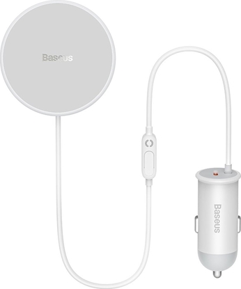 Picture of Baseus Baseus samochodowa adowarka bezprzewodowa z uchwytem MagSafe 15W na kratk nawiewu + USB Typ C 25W biaa (CW01)