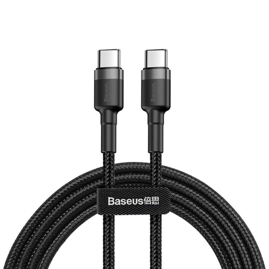 Picture of Baseus CABLE USB-C TO USB-C 2M/GRAY/BLACK CATKLF-HG1