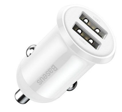 Изображение Baseus Grain Pro car charger 2x USB 4.8 A White