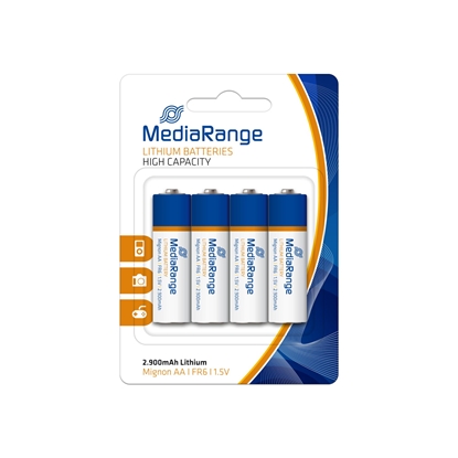 Изображение BATTERY LITHIUM MIGNON AA 1.5V/4PCS MRBAT154 MEDIARANGE