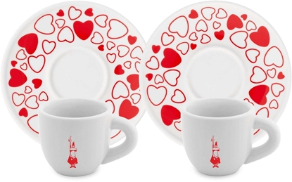 Picture of Bialetti Set 2 Cups Moka Heart with Saucers