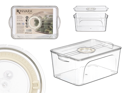 Attēls no Big refrigerator organizer with lid, white, 12.5×30×19.2 cm, 12510, Kinvara