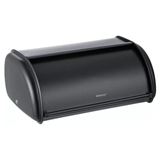 Picture of Bread box, black, steel. Impact-free opening. Size: 36x24x15cm KH 1723
