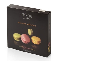 Picture of Cepumi D'HAUBRY Macaroons, pistācijas, zemeņu, citrona garša, 108g