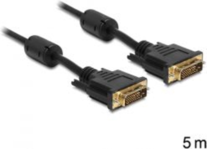 Attēls no Delock Cable DVI 24+1 male > DVI 24+1 male 5 m black