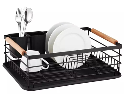 Picture of Dish drying rack, steel, black, 42.5x32x15.5 cm, Kinghoff KH 1728