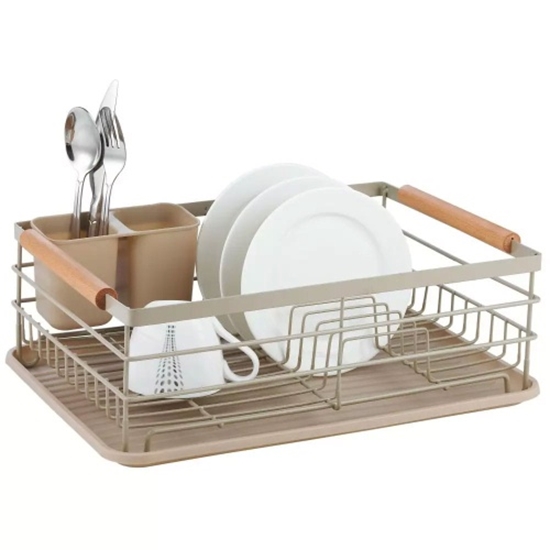 Picture of Dish Drying Rack, Steel-Plastic-Wood, Beige KINGHoff KH 1800