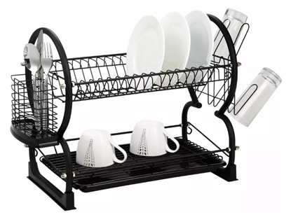 Picture of Dish Rack - Metal black wire dish dryer with anti-slip silicone Kinghoff KH 1500