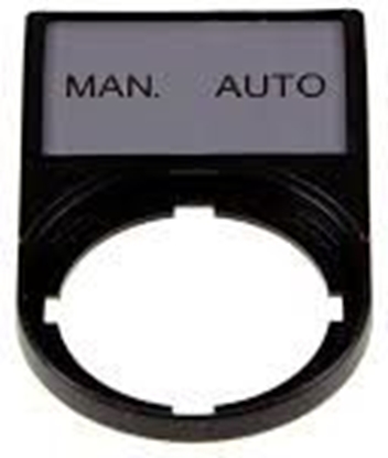 Attēls no Eaton Tabliczka opisowa MAN-AUTO 50x30mm czarna 22mm prostoktna (216500)