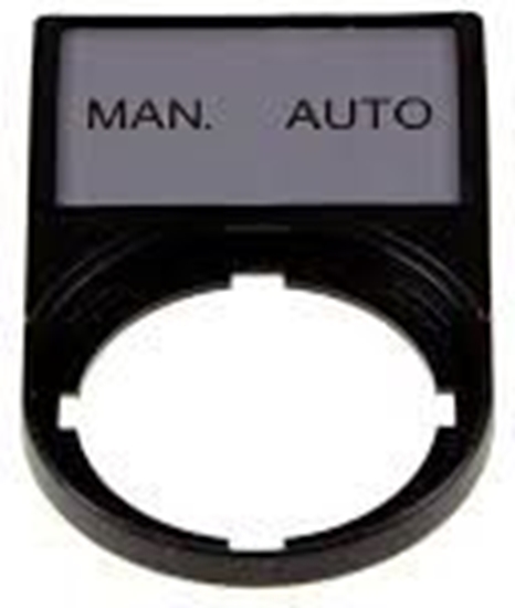 Picture of Eaton Tabliczka opisowa MAN-AUTO 50x30mm czarna 22mm prostoktna (216500)