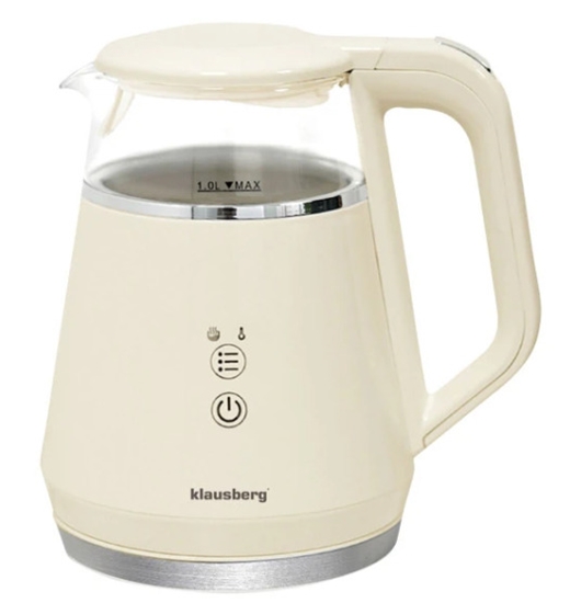 Picture of Electric kettle Klausberg KB 7893 made of glass with LED panel, volume 1.0L and power 1100W