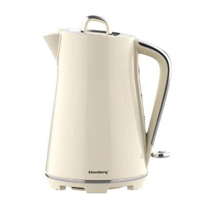 Изображение Electric kettle, stainless steel, cream color, 1.7l, 2200W, KB 9016, Klausberg