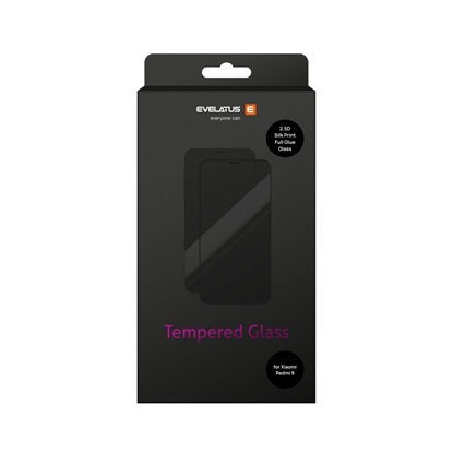 Attēls no Evelatus Xiaomi Redmi 9 2.5D Full Cover Japan Glue Glass Anti-Static