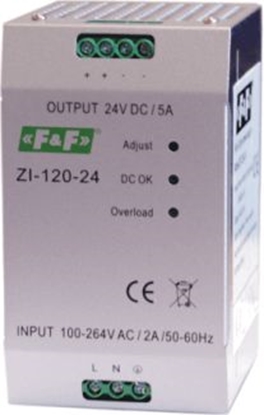 Attēls no F&F Zasilacz impulsowy 230VAC/24VDC 120W 5A (ZI-120-24)