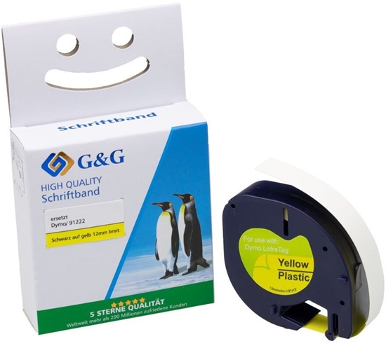 Picture of G&G Schriftband 12mm x 4m sw-gb Komp. m. Dymo S0721670/ 91222