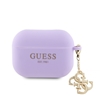 Picture of Guess Apple Airpods Pro 2 Case Silicone Classic Logo Gold With 4G Charm Purple