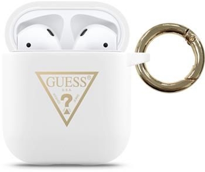 Attēls no Guess Apple AirPods Triangle Silicone Case White