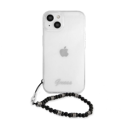 Attēls no Guess Apple iPhone 13 PC Script and Black Pearls Case Transparent
