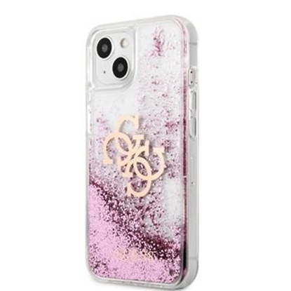 Изображение Guess iPhone 13 Mini Liquid Glitter Pink Case Transparent