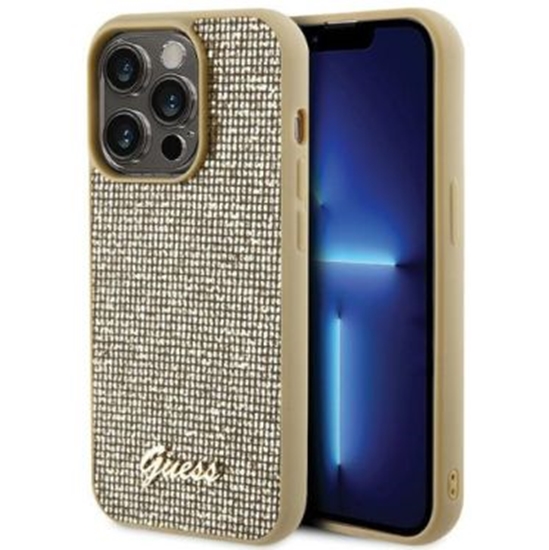 Picture of Guess PU Disco Script Metal Case for Apple iPhone 15 Pro Max