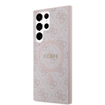 Attēls no Guess PU Leather 4G Colored Ring MagSafe Case for Samsung Galaxy S24 Ultra / pink