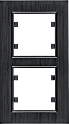Attēls no Hager Lumina passion ramka 2-krotna pionowa aluminium czarna (WL9123)