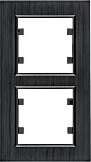 Picture of Hager Lumina passion ramka 2-krotna pionowa aluminium czarna (WL9123)