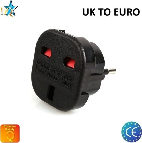 Picture of HQ HQ Power Plug adapter from UK (United Kingdom) 3pin to Euro Socket - UK to EU Adapter (OEM)