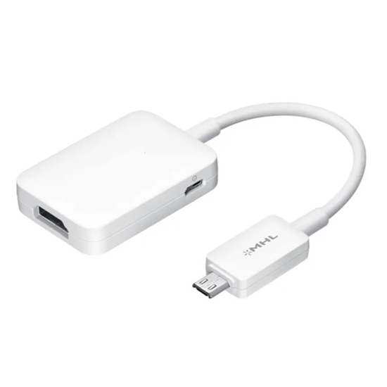 Picture of HQ TV MHL HDTV adapters kabelis MicroUSB 11pin uz HDMI Samsung un citām saderīgām mobilajām ierīcēm ET-H10FAUWESTA Balts