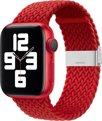 Изображение Hurtel Strap Fabric opaska do Watch 6 / 5 / 4 / 3 / 2 (40mm / 38mm) pleciony materiaowy pasek bransoletka do zegarka czerwony