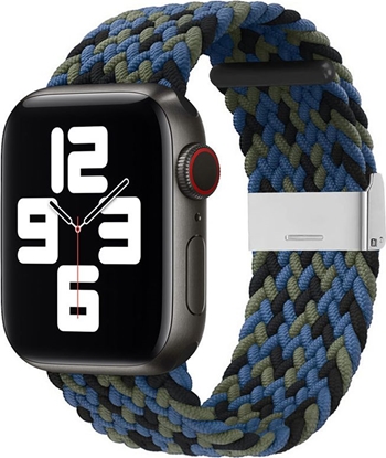 Изображение Hurtel Strap Fabric opaska do Watch 6 / 5 / 4 / 3 / 2 (40mm / 38mm) pleciony materiaowy pasek bransoletka do zegarka niebieski