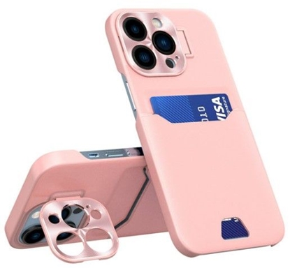 Attēls no iLike Apple iPhone 14 Pro Leather Stand Case Card Wallet Cover with Stand Pink