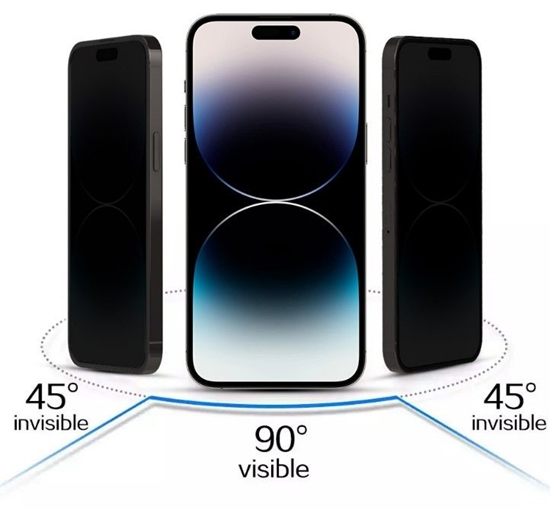 Picture of iLike Apple IPHONE 15 PRO TEMPERED PRIVACY GLASS Black