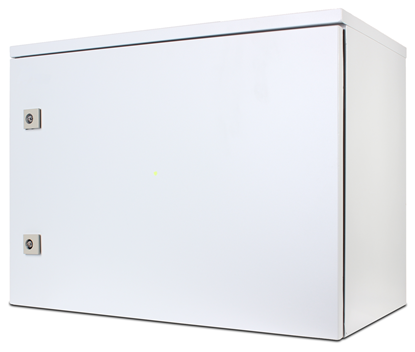 Attēls no IP55 9U 19" sienas skapis, tērauda durvis / 550 x 550 x 320 mm / pelēks, samontēts