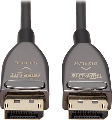 Picture of Kabel Eaton Tripp Lite DisplayPort Active Optical Cable (AOC) - UHD 8K 60 Hz, HDR, CL3 Rated, Black, 15 m (49 ft.) - Kabel DisplayPort - DisplayPort (M) do DisplayPort (M) - DisplayPort 1.4 - 15 m - Active Optical Cable (AOC), wspiera 8K UHD (7680 x 4320)