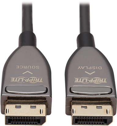 Picture of Kabel Eaton Tripp Lite Series DisplayPort Active Optical Cable (AOC) - UHD 8K 60 Hz, HDR, CL3 Rated, Black, 30 m (98 ft.) - Kabel DisplayPort - DisplayPort (M) do DisplayPort (M) - DisplayPort 1.4 - 30 m - Active Optical Cable (AOC), wspiera 8K UHD