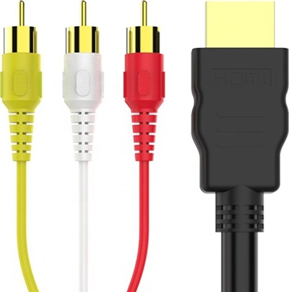 Picture of Kabel Retoo HDMI - RCA (Cinch) x3 100m czarny (5904094229482)