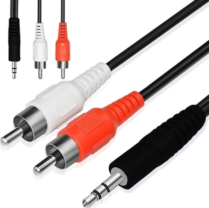 Picture of Kabel Retoo Jack 3.5mm - RCA (Cinch) x2 1.5m czarny (E398)