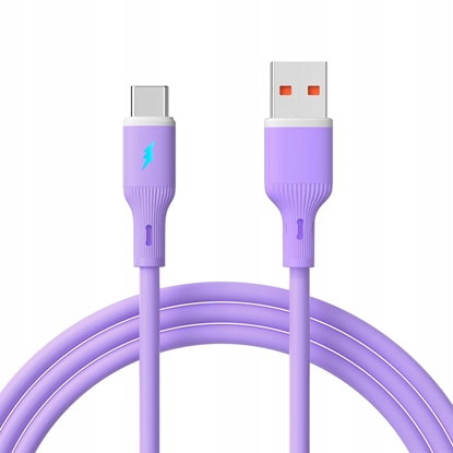 Attēls no Kabel USB Akyga USB-C - USB-A 1 m Fioletowy (AK-USB-65)