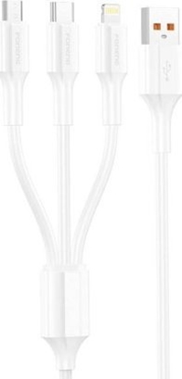 Изображение Kabel USB Foneng Kabel 3w1 USB do USB-C / Micro USB / Lightning Foneng XS01 , 3A, 1,2m (Biay)