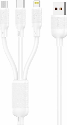 Изображение Kabel USB Foneng USB-A - USB-C + micro-B + Lightning 1.2 m Biay (X80 3 in 1)