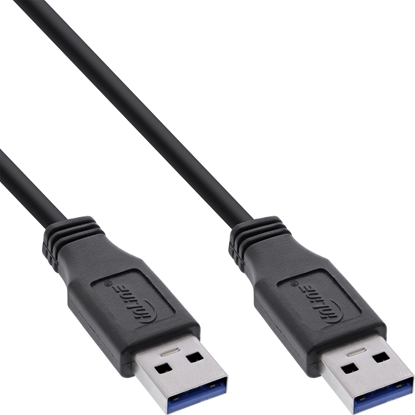 Attēls no Kabel USB InLine USB-A - USB-A 1.5 m Czarny (35215)