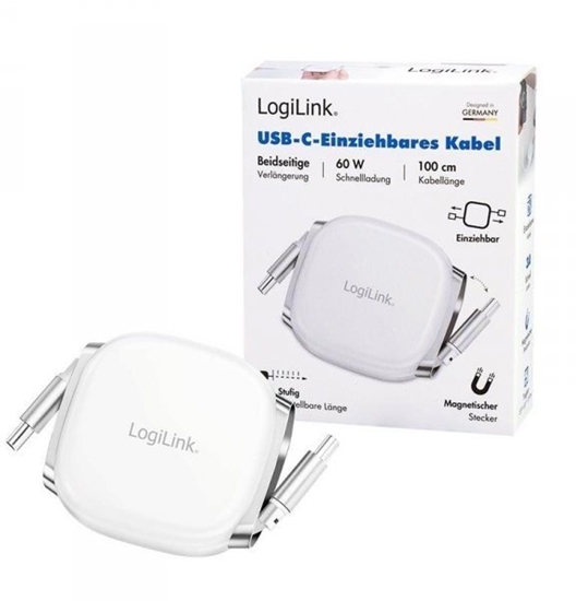 Picture of Kabel USB LogiLink LOGILINK CU0501 Kabel USB 2.0 typu C M do M zwijany 480 Mbs 60 W biay 1m