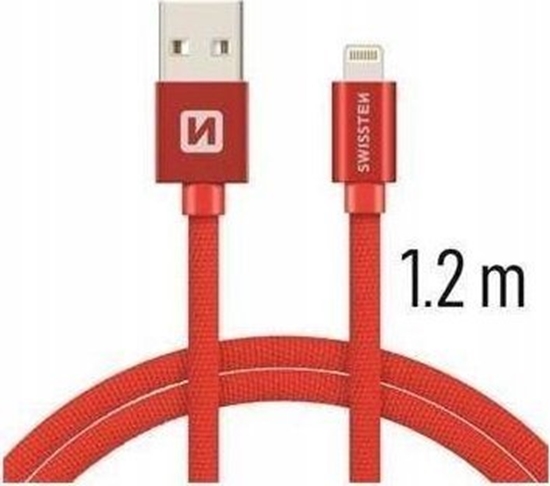 Изображение Kabel USB Swissten USB-A - Lightning 1.2 m Czerwony (71523206)