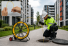 Изображение Kabeļu vilkšanas ierīce - Buksieris uz statīva ar riteņiem | Stikla šķiedra (FRP) 11 mm | 300 m