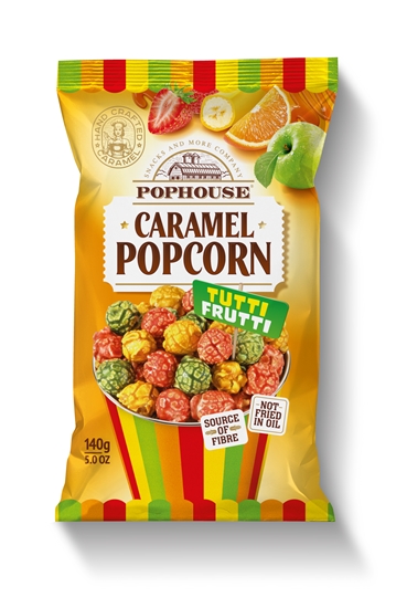 Изображение Karameļu popkorns POPHOUSE Tutti Frutti, ar augļu garšu, 140g