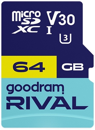 Изображение Karta pamięci microSD 64GB Rival UHS-I V30 U3 C10 100/70MBs