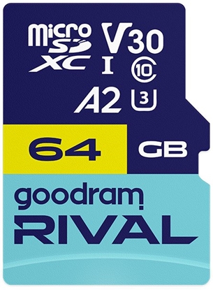 Изображение Karta pamięci microSD 64GB Rival UHS-I V30 U3 C10 A2 170/120MBs