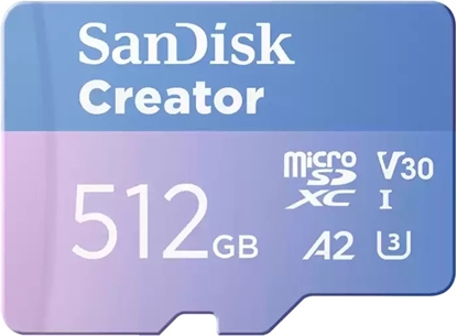 Изображение Karta SanDisk Creator MicroSDXC 512 GB Class 10 UHS-I/U3 A2 V30 (SDSQXAV-512G-GN6MS)