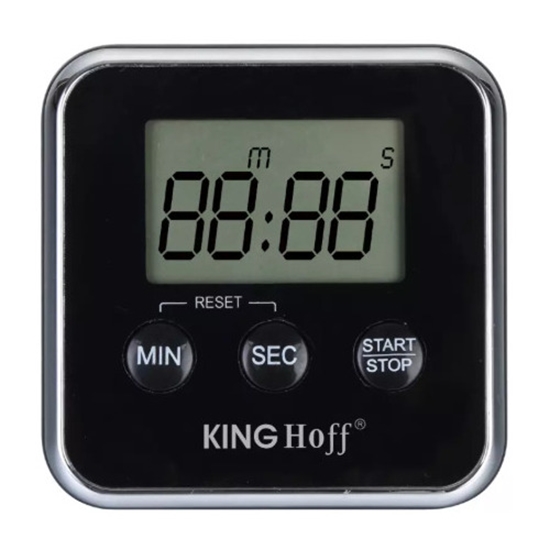 Изображение KINGHoff kitchen timer with magnet, 8 x 8 x 1.5 cm, up to 99 min KH 1819